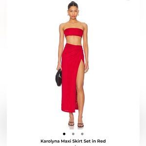 Superdown red top and skirt size XS